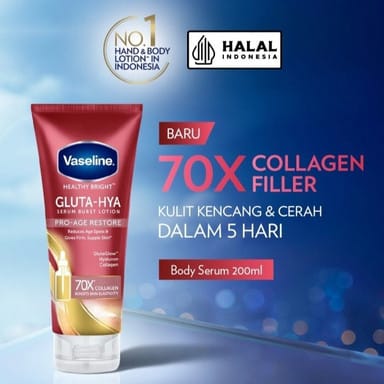 Vaseline Healthy Bright Gluta-Hya Serum Burst Lotion Pro-Age Restore