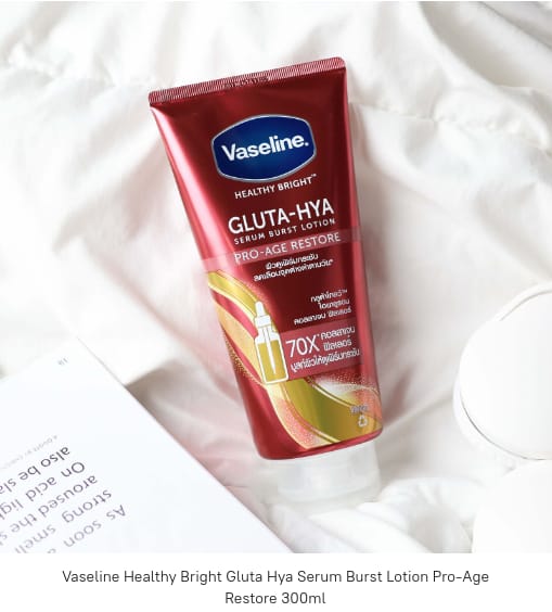 Vaseline Healthy Bright Gluta-Hya Serum Burst Lotion Pro-Age Restore
