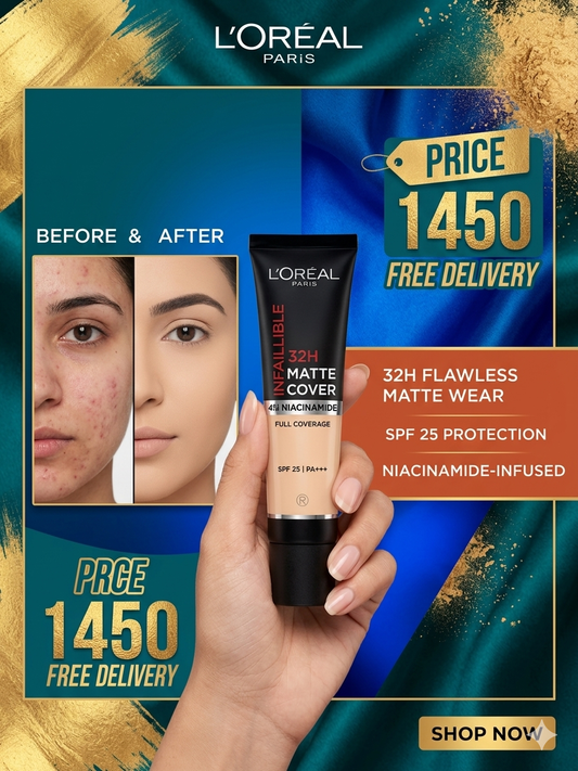 L'Oreal Paris Infallible 32H Matte Cover Foundation with 4% Niacinamide